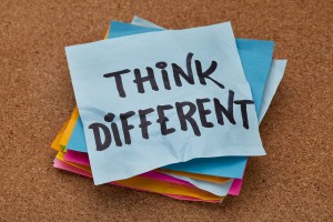 If it doesn't come easy to you, find ways to remind yourself to think differently.