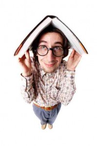 Image: nerd with book