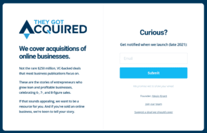 Landing page for They Got Acquired