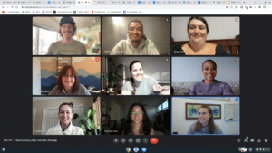 Nine team members calling into our virtual meeting.